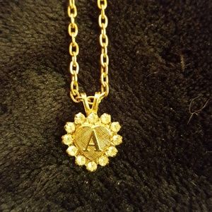 9" FAUX GOLD HEART W/THE LETTER "A"